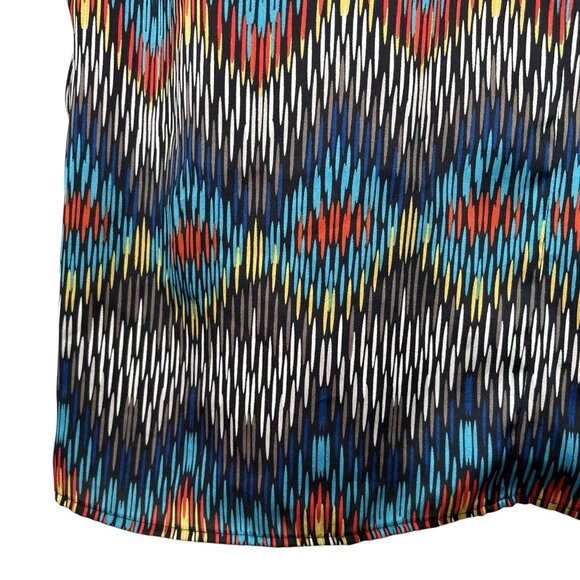 Tahari ASL Levine Abstract Chevron Tab Sleeve Cocktail Dress Multicolor Size 8 - Picture 6 of 10